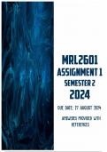 MRL2601 Assignment 1 Semester 2 2024 | Due 27 August 2024