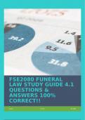 FSE2080 FUNERAL LAW STUDY GUIDE 4.1 QUESTIONS & ANSWERS 100% CORRECT!!