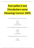 Post pellet b test (Vocabulary-same Meaning) Correct 100%