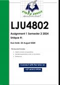 LJU4802 Assignment 1 (QUALITY ANSWERS) Semester 2 2024