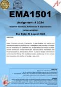 EMA1501 Assignment 4 (COMPLETE ANSWERS) 2024  - DUE 20 August 2024