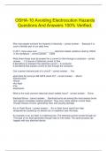   OSHA-10 Avoiding Electrocution Hazards Questions And Answers 100% Verified.