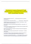    Contractors License General B Trade Practice Exam 2 Questions And Answers 100% Guaranteed Success.