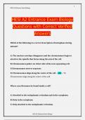 HESI A2 Entrance Exam Biology Questions with Correct Verified Answers