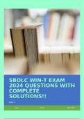 SBOLC WIN-T EXAM 2024 QUESTIONS WITH COMPLETE SOLUTIONS!!