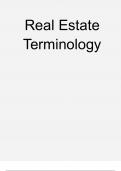 Real Estate Terminology Verified and 100% Correct Q & A, Complete Document for Exam