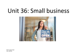 Unit 36: Small business 