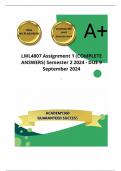 LML4807 Assignment 1 (COMPLETE ANSWERS) Semester 2 2024 - DUE 9 September 2024 ; 100% TRUSTED Complete, trusted solutions and explanations.