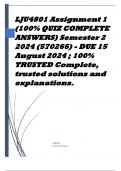 LJU4801 Assignment 1 (100% QUIZ COMPLETE ANSWERS) Semester 2 2024 (570266) - DUE 15 August 2024 ; 100% TRUSTED Complete, trusted solutions and explanations.