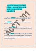 ACCT 201 ACCOUNTING  EXAM 1 QUESTIONS AND  WELL ELABORATED  SOLUTION