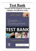 Test Bank For Growth and Development Across the Lifespan, 3rd Edition By Gloria Leifer; Eve Fleck All Chapters 1-16 LATEST