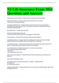 NJ Life Insurance Exam 2024 Questions and Answers