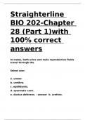 Straighterline BIO 202-Chapter 28 (Part 1)with 100- correct answers