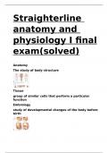 Straighterline anatomy and physiology I final exam(solved)