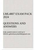 LML4807 Exam pack 2024(Questions and answers)