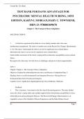 TEST BANK FOR DAVIS ADVANTAGE FOR PSYCHIATRIC MENTAL HEALTH NURSING, 10TH EDITION, KARYN I. MORGAN,MARY C. TOWNSEND, ISBN-13: 9780803699670 A+
