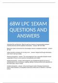 68W LPC 1EXAM QUESTIONS AND ANSWERS