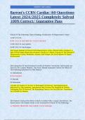 Barron's CCRN-  Critical Care Registered Nurse Cardiac |60 Questions Latest 2024/2025 Completely Solved 100% Correct/ Guarantee Pass 