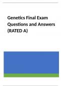 Genetics Final Exam Questions and Answers (RATED A)