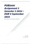 PUB2606 Assignment 2 Semester 2 2024 - DUE 9 September 2024