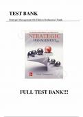 Test Bank - for Strategic Management 6th Edition Rothaermel Frank, All Chapters 1-12  | Complete Guide A+