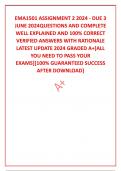 EMA1501 ASSIGNMENT 2 2024 - DUE 3 JUNE 2024QUESTIONS AND COMPLETE WELL EXPLAINED AND 100% CORRECT VERIFIED ANSWERS WITH RATIONALE  LATEST UPDATE 2024 GRADED A+[ALL YOU NEED TO PASS YOUR EXAMS][100% GUARANTEED SUCCESS AFTER DOWNLOAD]