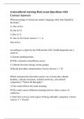 transcultural nursing final exam Questions with Correct Answers