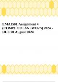 EMA1501 Assignment 4 (COMPLETE ANSWERS) 2024 - DUE 20 August 2024