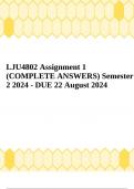 LJU4802 Assignment 1 (COMPLETE ANSWERS) Semester 2 2024 - DUE 22 August 2024