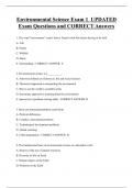 Environmental Science Exam 1 UPDATED  Exam Questions and CORRECT Answers