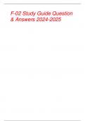 F-02 Study Guide Question & Answers 2024-2025