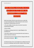 HESI MENTAL HEALTH RN V1-V3 2024-2025 TEST BANK ALL ANSWERS CORRECT AND VERIFIED