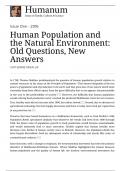 Human Population and the Natural Environment: Old Questions, New Answers