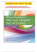 COMPLETE TEST BANK:  PSYCHIATRIC-MENTAL HEALTH NURSING 8TH EDITION BY SHEILA L. VIDEBECK PHD RN (AUTHOR) UPDATED ALL CHAPTERS