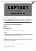 LSP1501 Assignment 8 (Detailed Answers) Year Module - Due 9 September 2024