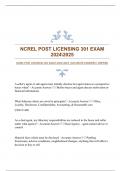 NCREL POST LICENSING 301 EXAM 20242025 |ACCURATE ANSWERS| VERIFIED