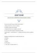 ASAP EXAM WITH GUARANTEED ACCURATE ANSWERS |VERIFIED