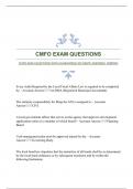 CMFO EXAM QUESTIONS WITH GUARANTEED ACCURATE ANSWERS| VERIFIED