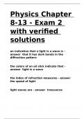 Physics Chapter 8-13 - Exam 2 with verified solutions.