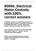 BOMA Electrical Motor Controls with 100- correct answers.