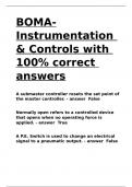 BOMA-Instrumentation & Controls with 100- correct answers.