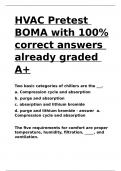 HVAC Pretest BOMA with 100- correct answers already graded A+