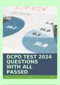 DCPO TEST 2024 QUESTIONS WITH ALL PASSED ANSWERS!!