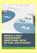 MROCC'S SELF ASSESSMENT QUESTIONS WITH ACTUAL SOLUTIONS!!