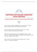 CERTIFIED OPHTHALMIC ASSISTANT {COA} 2024/2025 EXAM |VERIFIED UPDATE