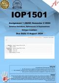 IOP1501 Assignment 1 (COMPLETE ANSWERS) Semester 2 2024 - DUE 8 August 2024