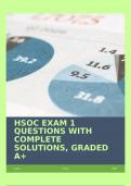 HSOC EXAM 1 QUESTIONS WITH COMPLETE SOLUTIONS, GRADED A+