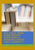 SLS 2311C FINAL EXAM REVIEW QUESTIONS & ANSWERS RATED 100% CORRECT!!