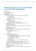 NUR 242  Med Surg Exam 1 Latest 2024/2025 Guide Fully 100% Reliable;Galen