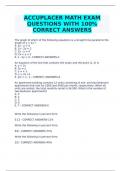 2024 ACCUPLACER MATH EXAM QUESTIONS WITH 100% CORRECT ANSWERS